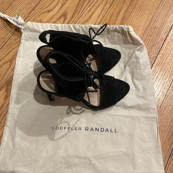 Loeffler Randall Scarlet black suede heels size 5B - Picture 10 of 11